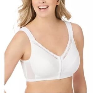 🥥48DDD ComfortChoice White Lace Trim Bralette